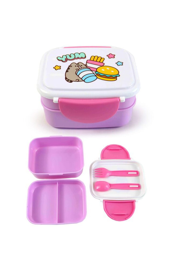Cateringová nádoba na jedlo pre mačku Pusheen s príborom