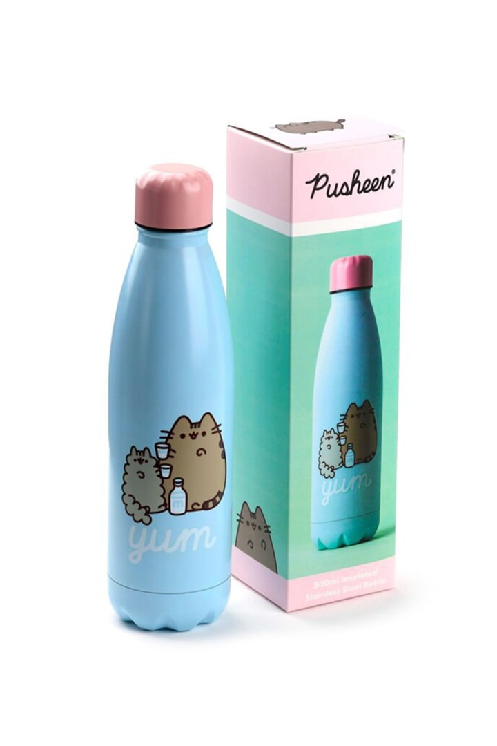Fľaša z nehrdzavejúcej ocele 500 ml s mačkou Pusheen