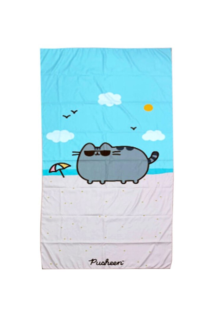 Plážová osuška z mikrovlákna s mačkou Pusheen