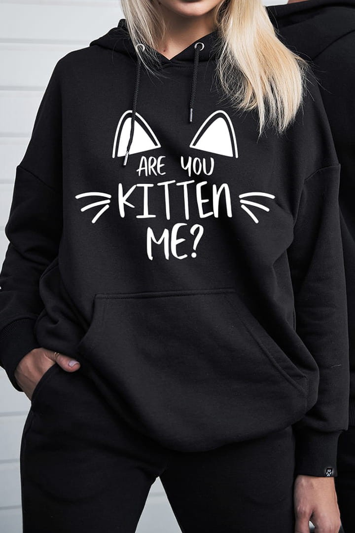 Unisex mikina s kapucňou Are you kitten me?