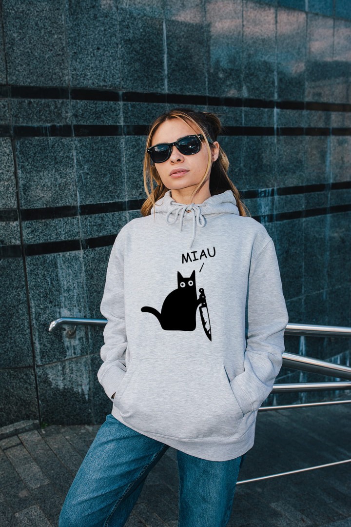 Unisex mikina s kapucňou Zabijak mačiek