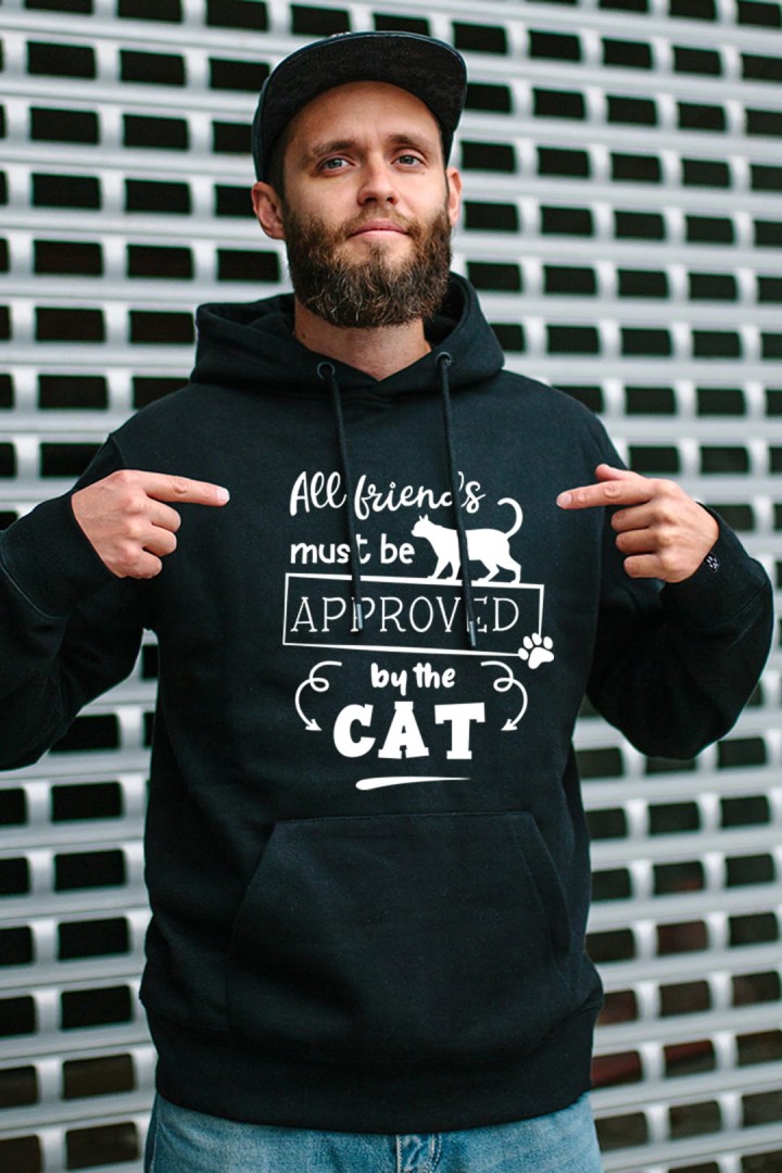 Unisex mikina s kapucňou mačací poradca