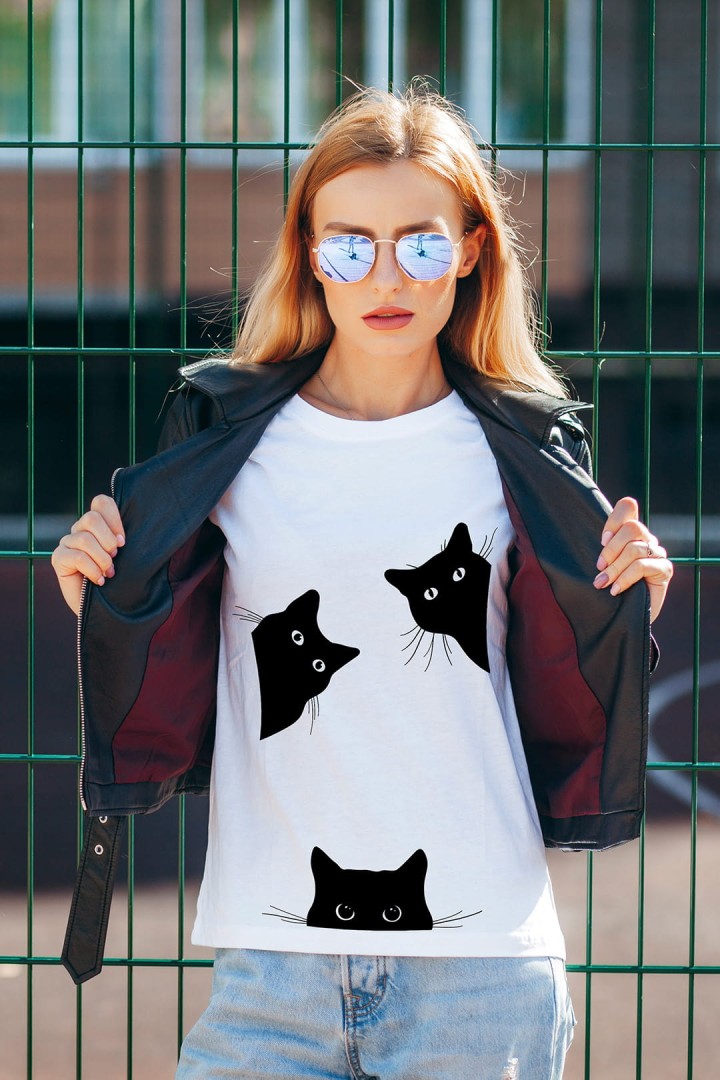 Tričko Curious kitties pre milovníkov mačiek