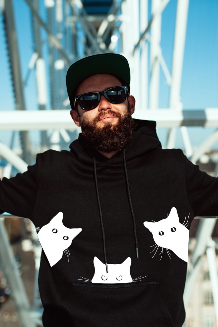 Mikina Curious kitties pre milovníkov mačiek