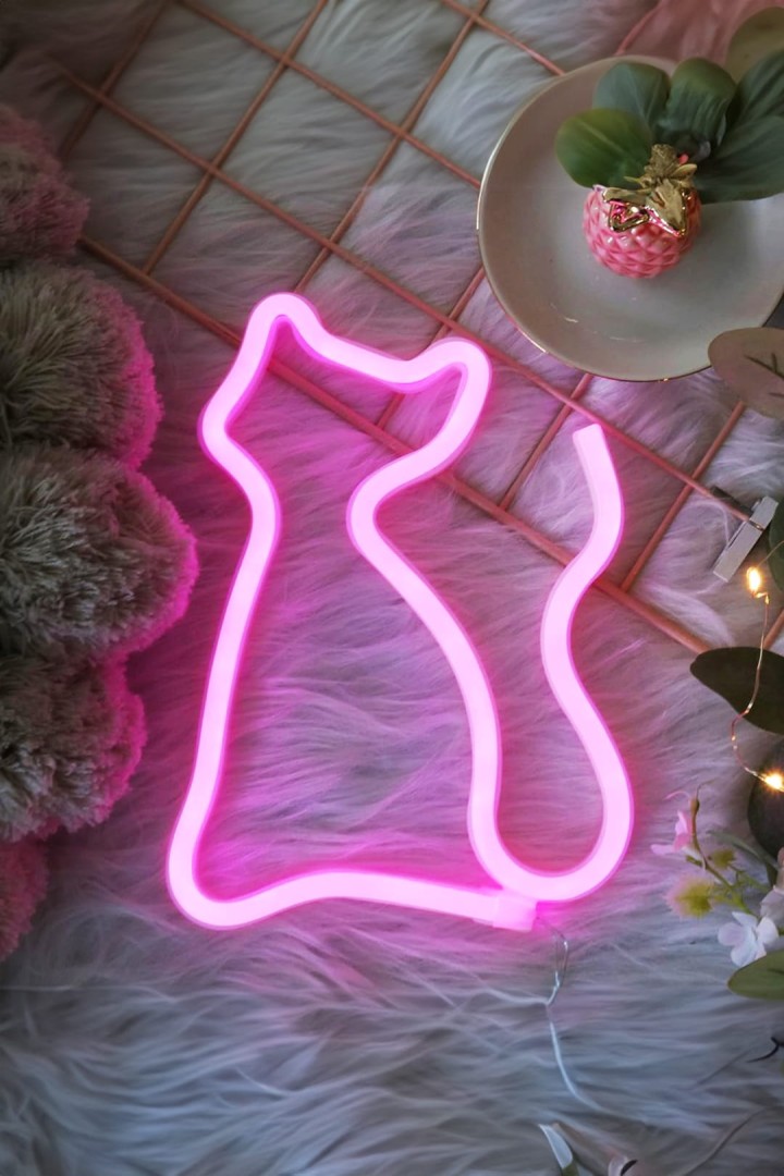 Neónová LED mačka - svietiace dekoratívne znamenie pre mačky