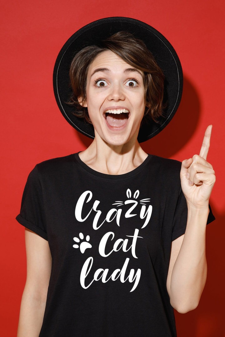 Unisex tričko crazy cat lady